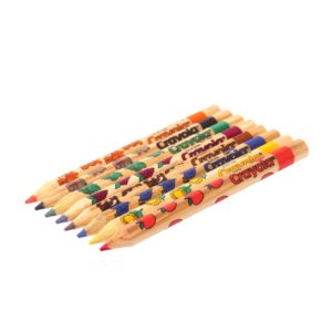 3.5 inch round sharpened colorful pencil heat transfer poplar wood