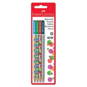 4 Pack Round HB Graphite Pencil Blister Card