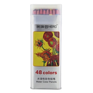 48 Pack Colorful Pencil in Triangle Iron Barrel