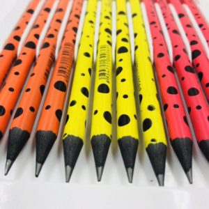 7 inch round plastic graphite pencil sharpened heat transfer with eraser stamping