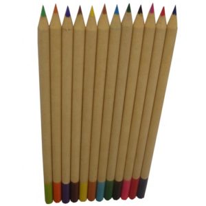 7 inch round sharpened colorful pencil dipped top linden wood