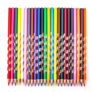 7 inch triangle sharpened colorful pencil with hole painting linden wood