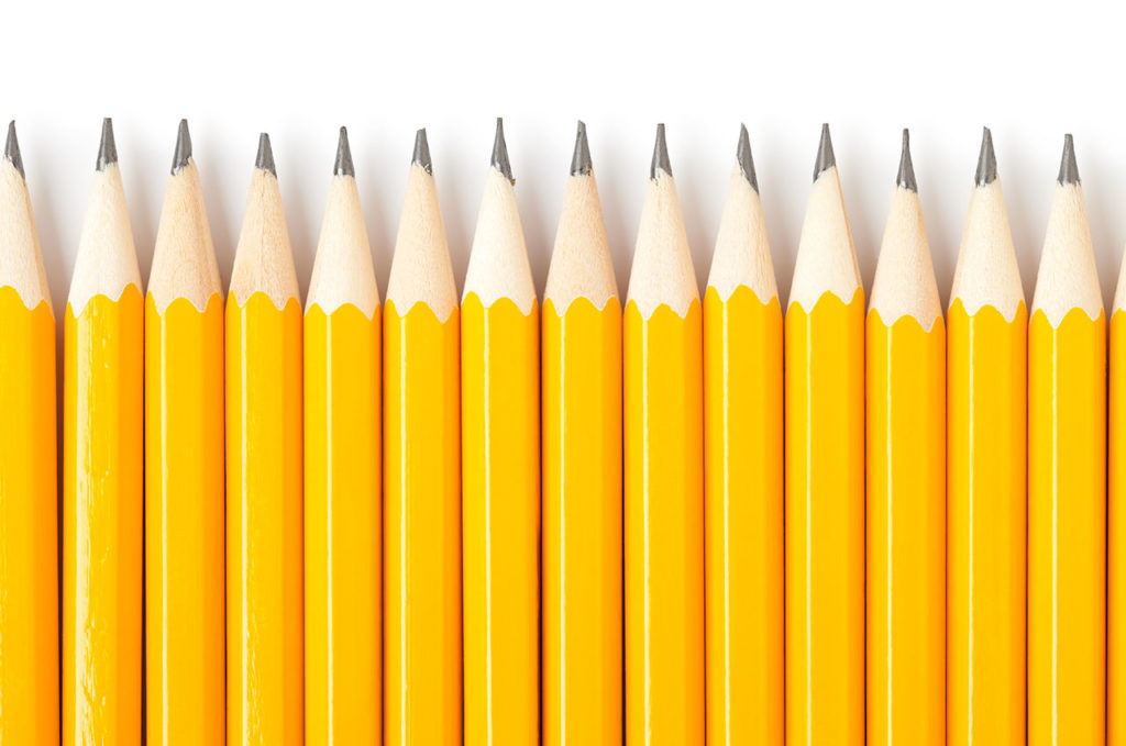 Bright Yellow Painting Sharpened Pencil