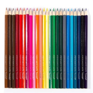 hexagon 7 inch linden wood sharpened colorful pencil stamping painting