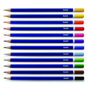 hexagon 7 inch sharpened colorful pencil dipped top stamping painting