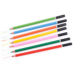 round 7 inch painting plastic sharpened colorful pencil dipped top stamping
