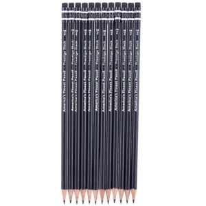 round poplar wood 7 inch graphite pencil with eraser sharpened painting stamping