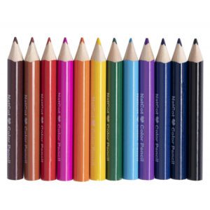 round sharpened colorful pencil 3.5 inch poplar wood painting stamping