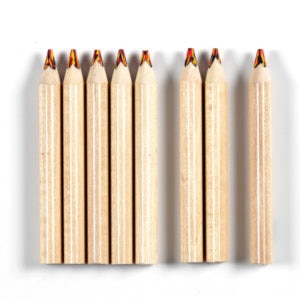 sharpened round 3.5 inch funny colorful pencil painting poplar wood
