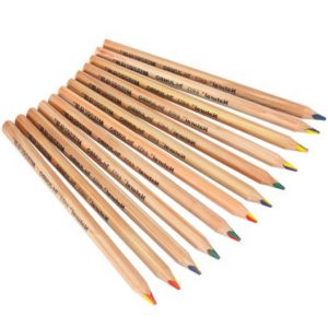 triangle 7 inch sharpened funny colorful pencil poplar wood stamping